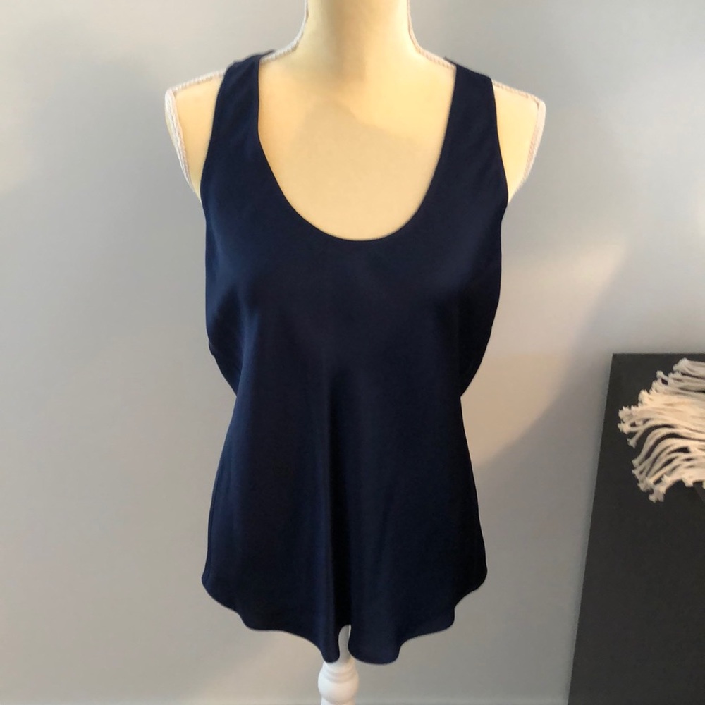 beautiful midnight blue silky tank